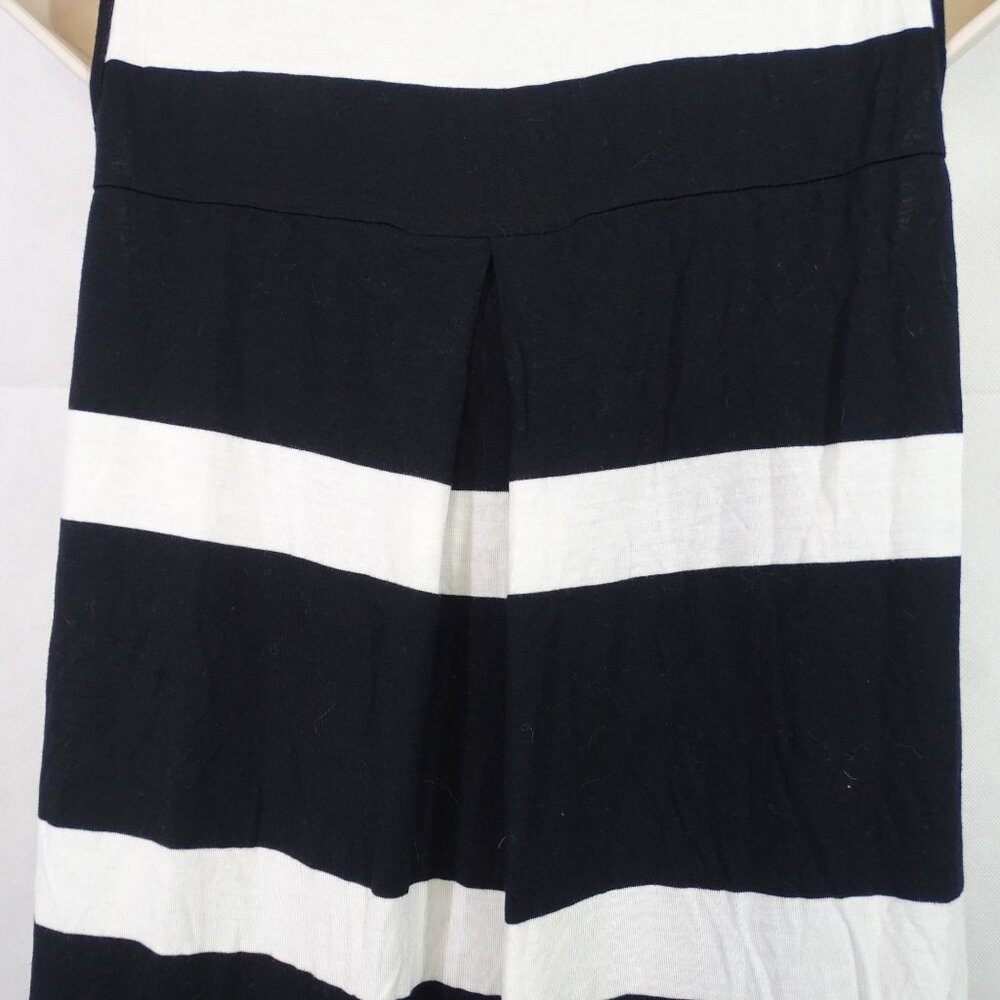 Cable and Gauge Black White Striped Tank Tunic Top Women Size M Jersey Knit - Picture 4 of 8